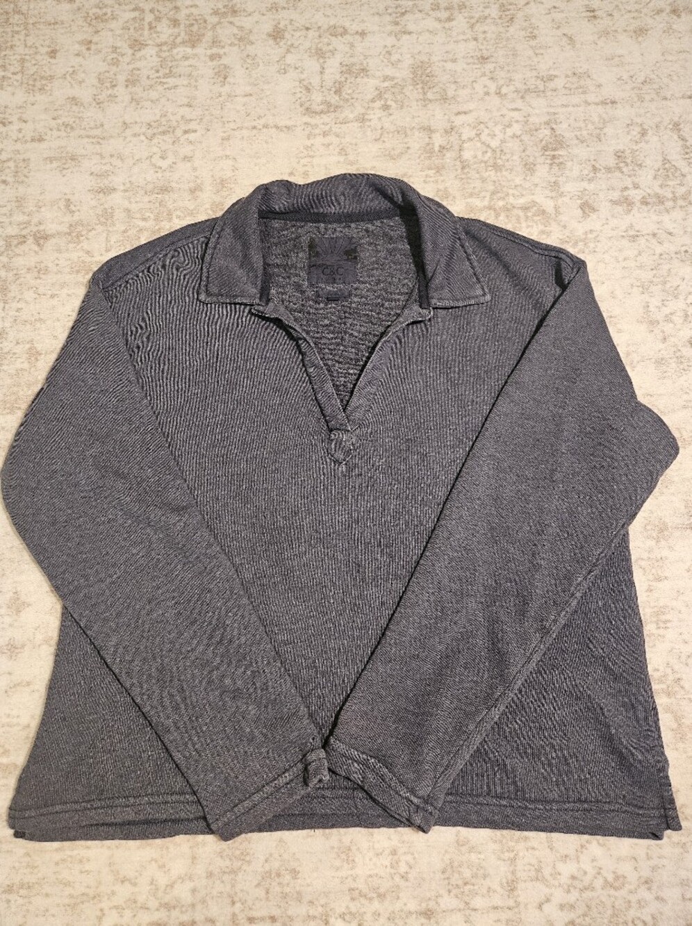 C&C California Women's V-Neck Pullover Sweater - Blue-ish Gray